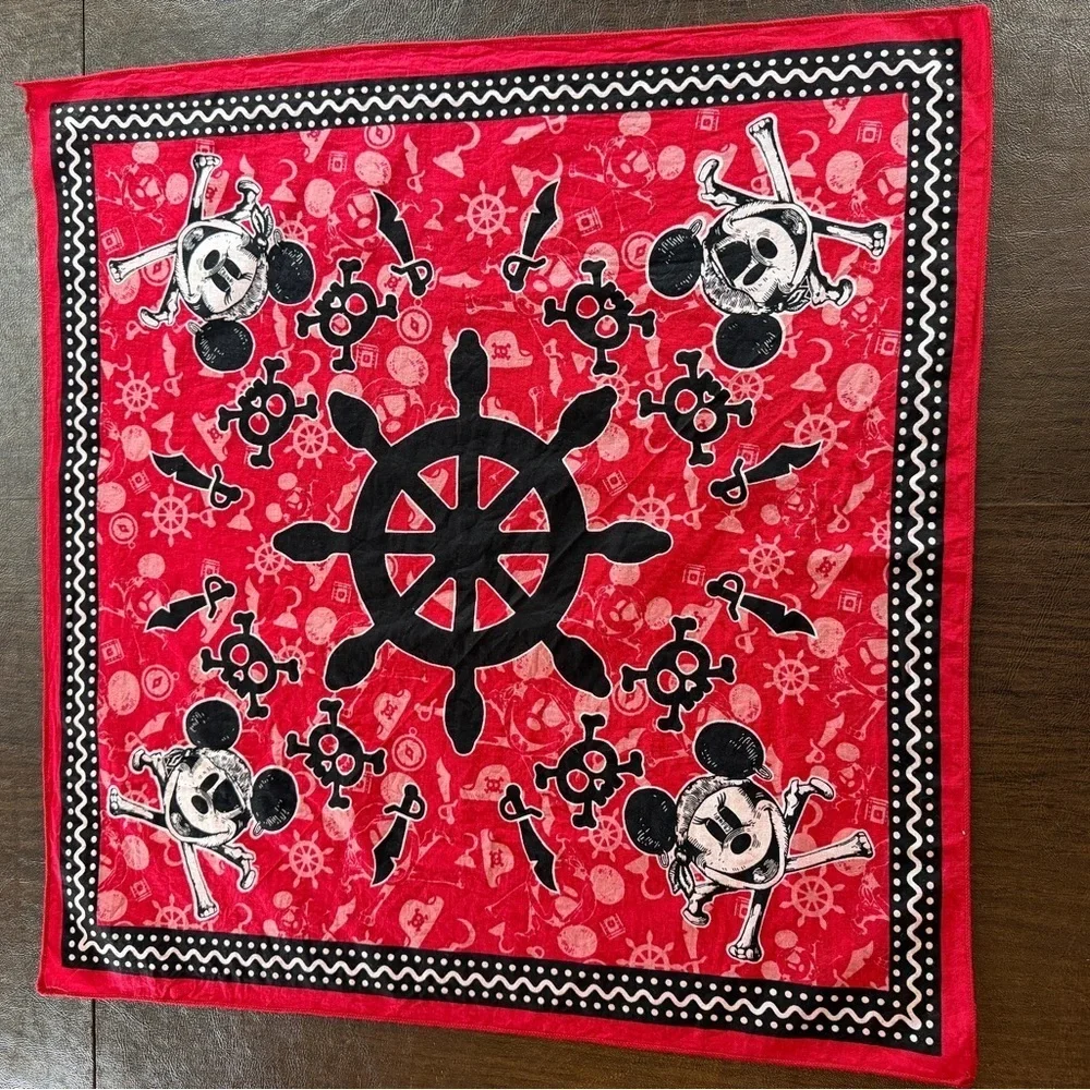 Walt Disney Cruise Line Pirate Night Red Scarf Bandana